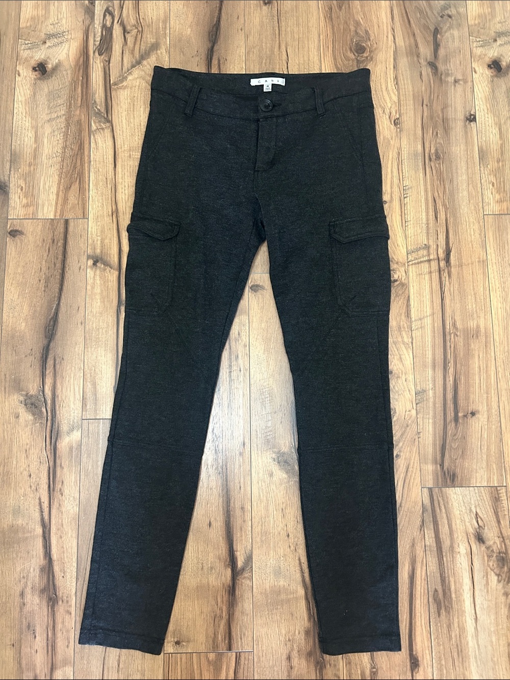 CAbi Black Slim Cargo Knit Pants